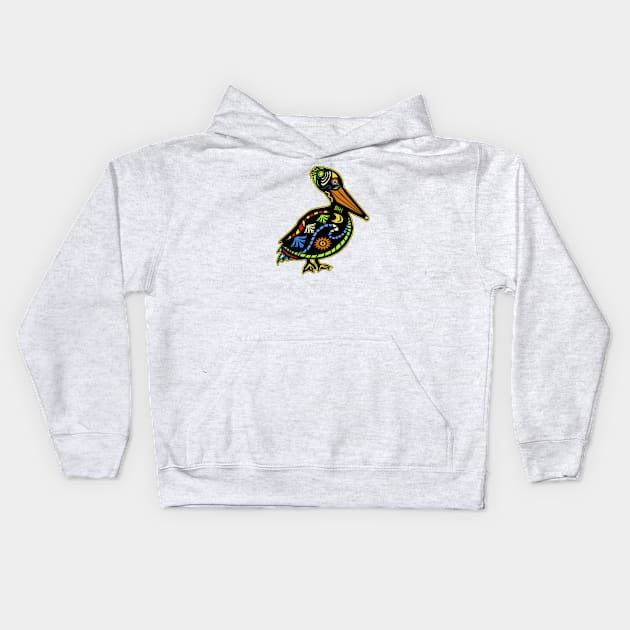 Bald Head Island Pelican Kids Hoodie by Trent Tides